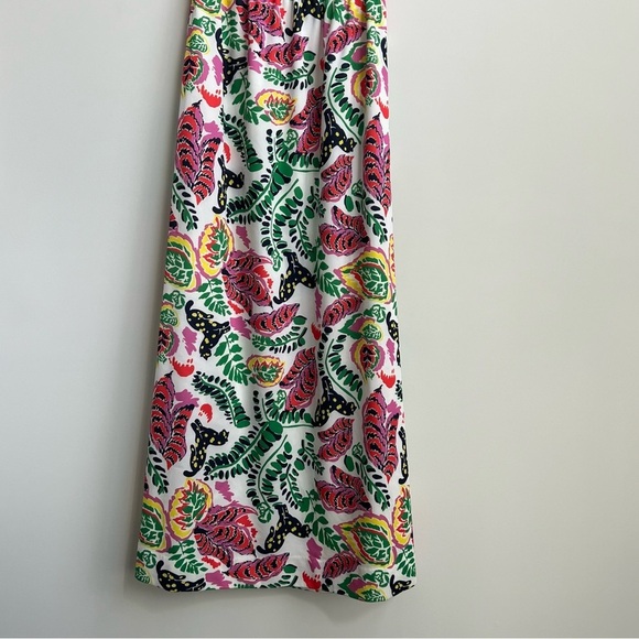 CK BRADLEY Mock Neck Halter Maxi Dress Puma Cat Floral Print tropical vibrant - Picture 15 of 16